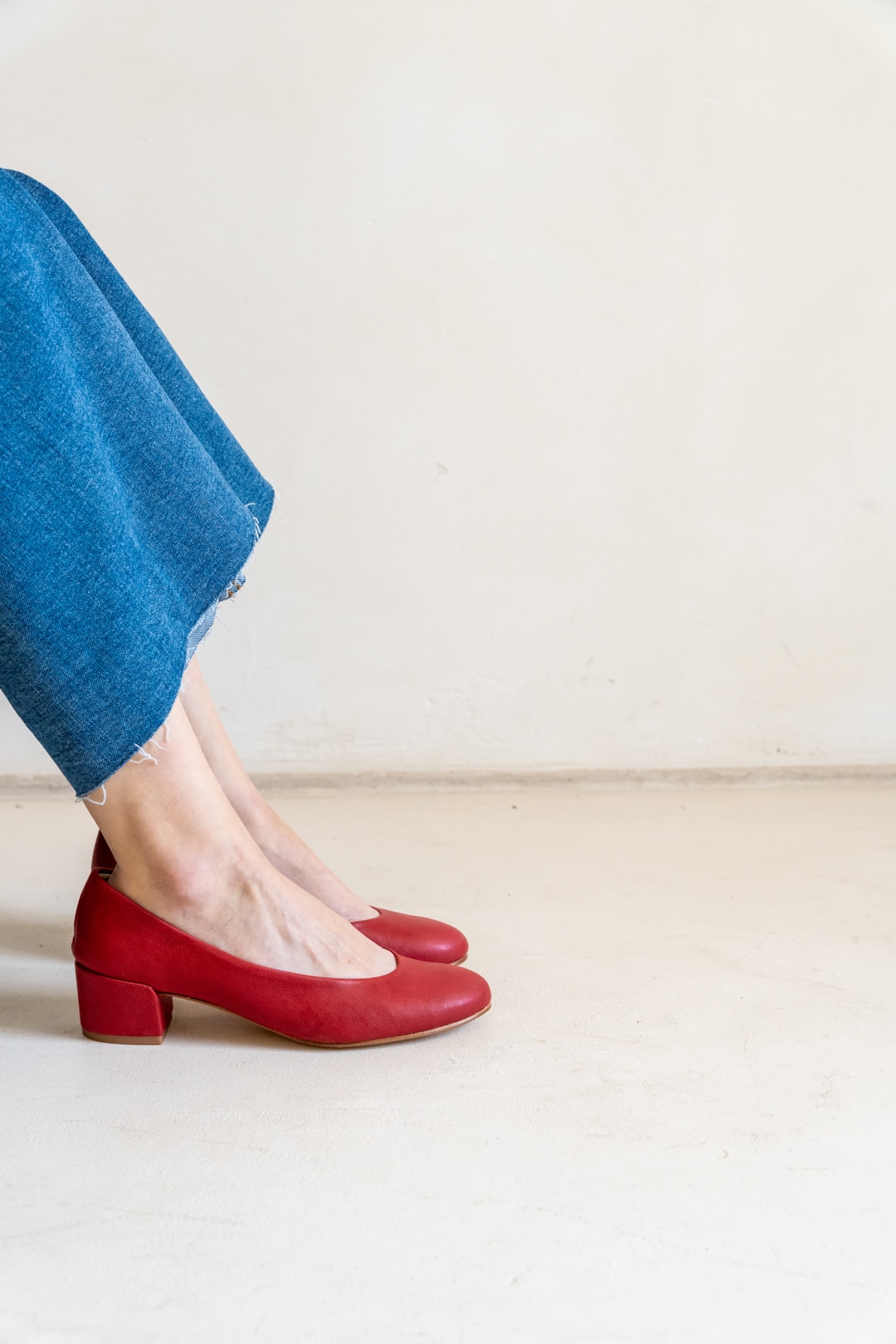 Zapatos Tacon Medio Rojos Mujer4