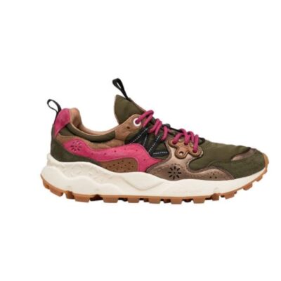 Sneakers Mujer Trekking Miltar Green And Pink