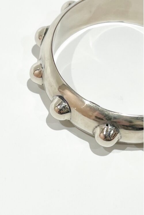 Rigid silver brass bracelet