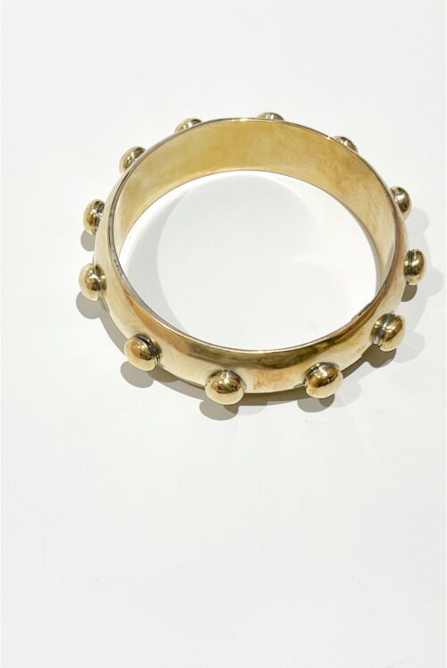 Rigid Brass Bracelet with Studs
