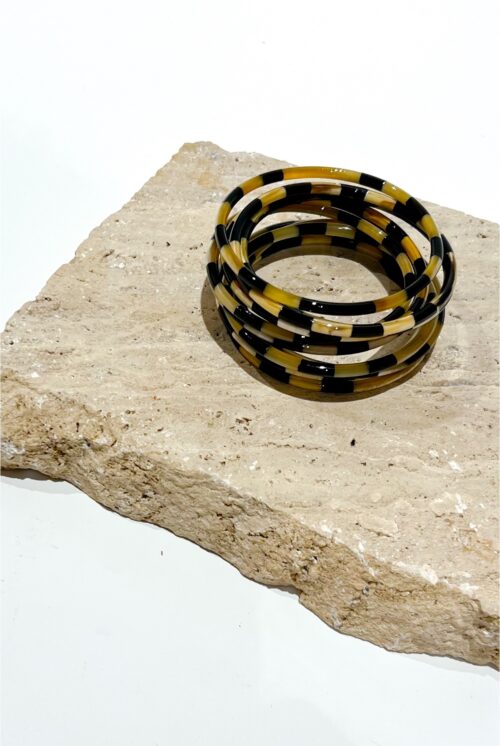 Black zebra horn bracelet