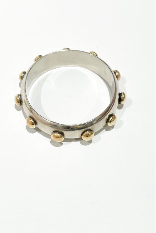 Rigid brass bracelet for women in gold and silver