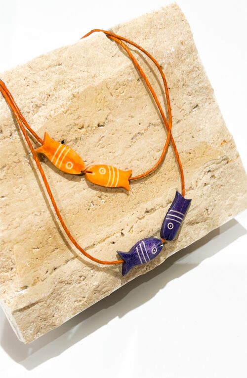 Orange fish necklace