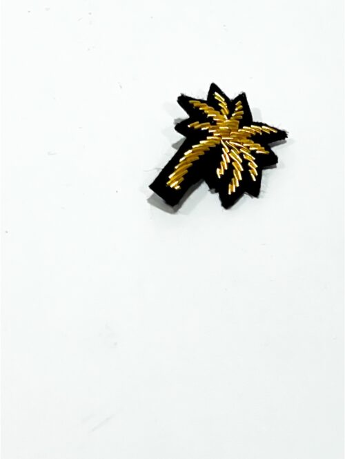 Palm tree woman embroidered brooch