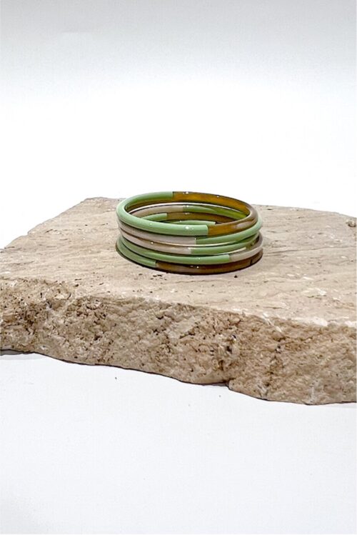 Aqua green horn bracelet