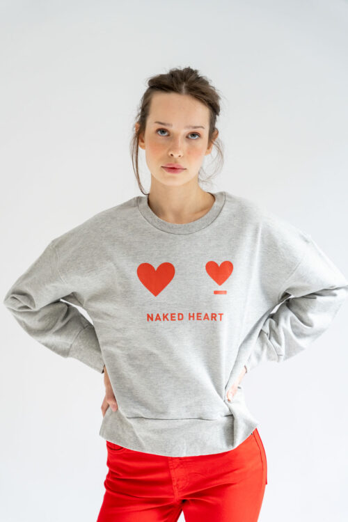 SUDADERA GRIS NAKED HEART LADY