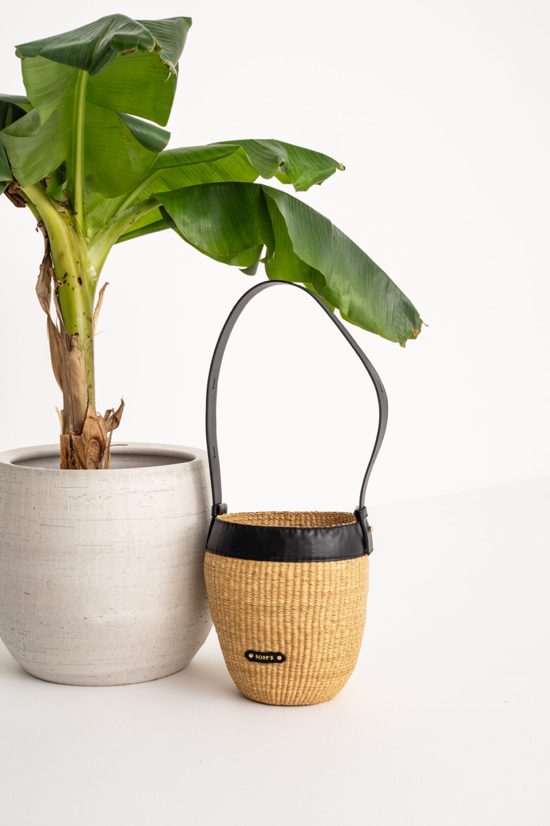 Natural Straw Basket_Black