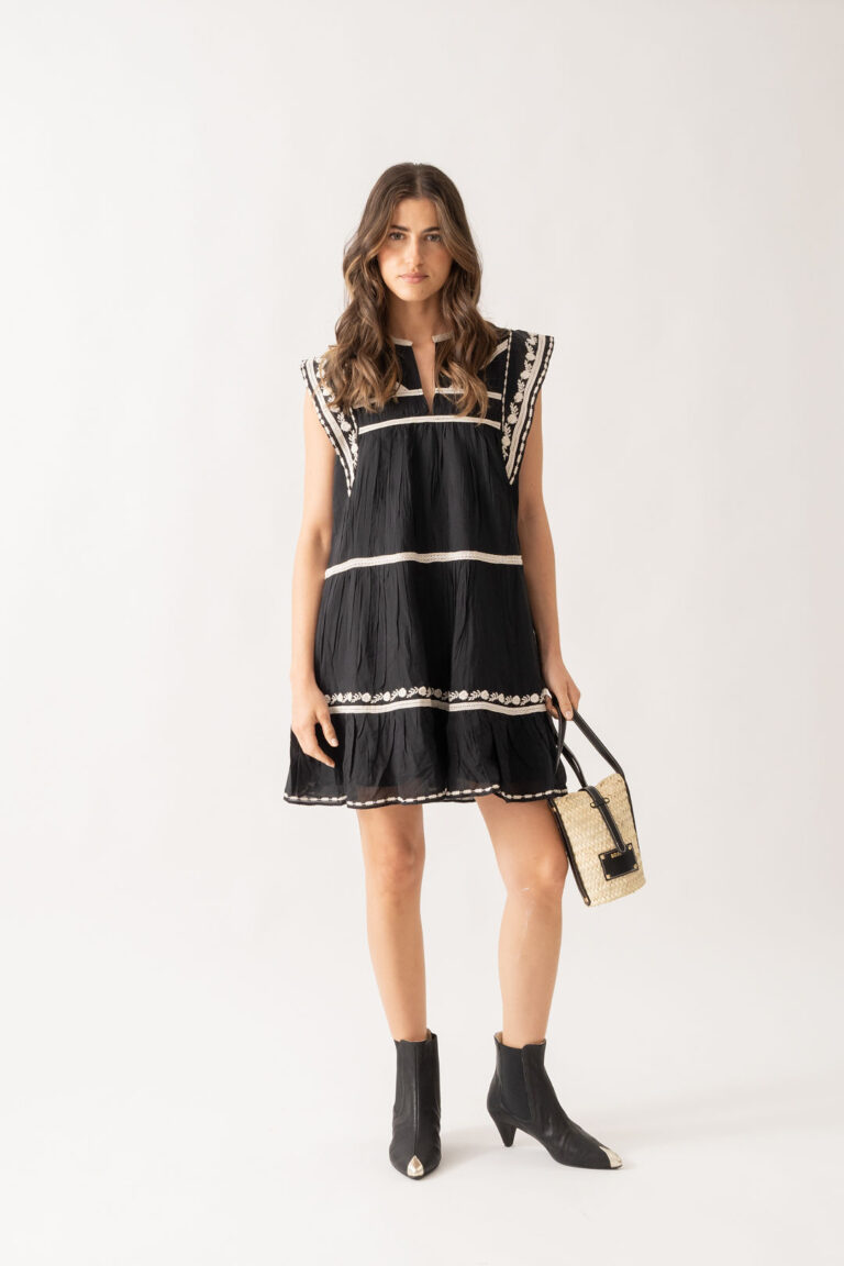 Bolso paja mini negro