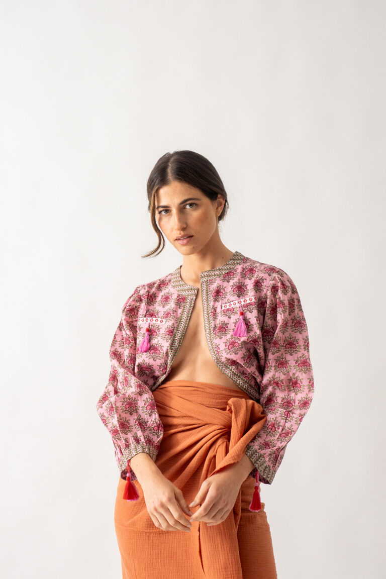 Camisa Chaqueta Rosa Pompones