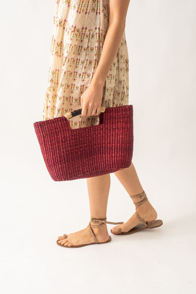 Bolso Mano Paja Mujer Fresa2
