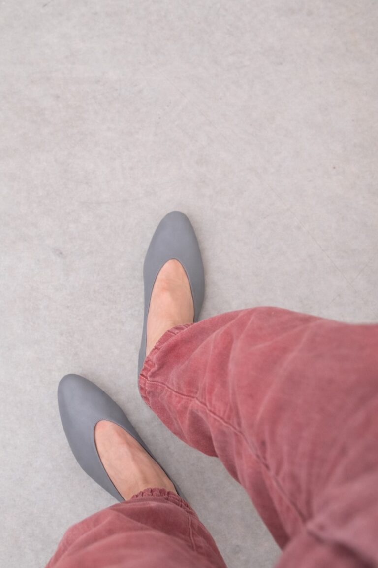 Bailarinas Piel Gris perla mujer