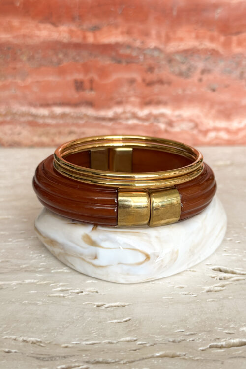 Conjunto pulseras Marrones y doradas mujer