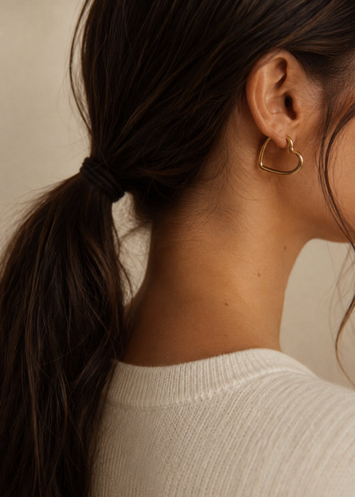 Brass Heart Earrings