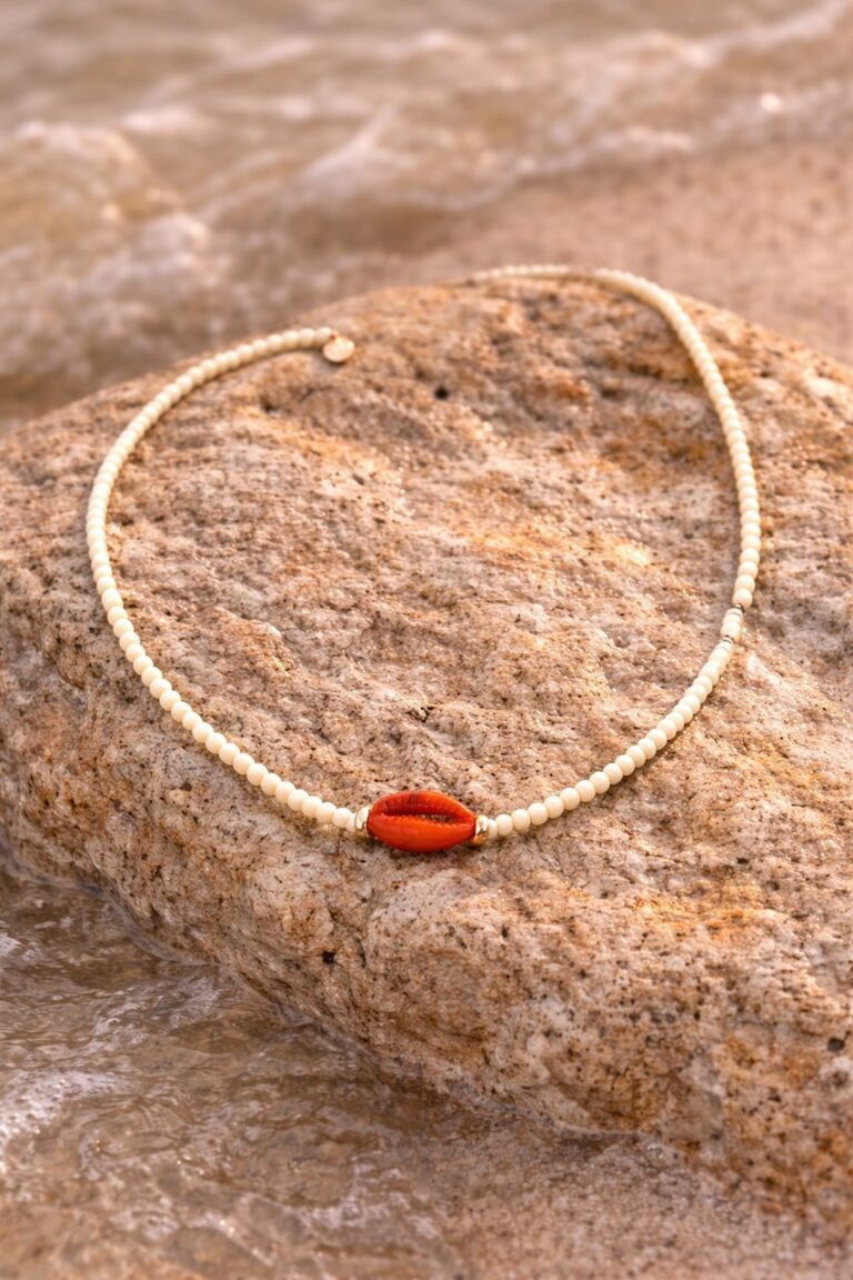 Collar de cuentas concha coral