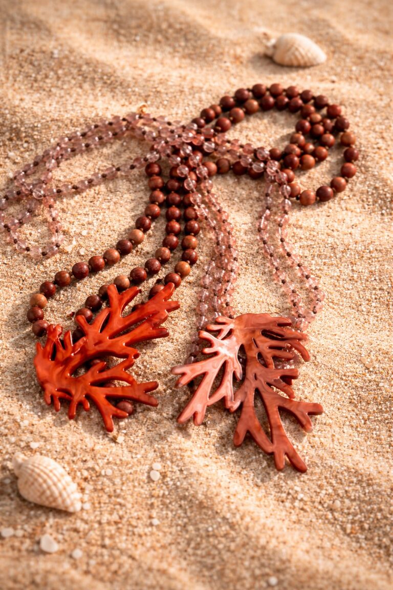 Collares coral rosas