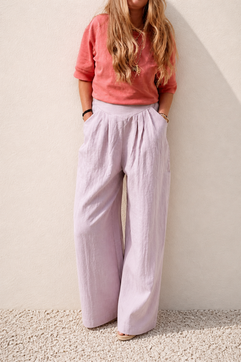 Pantalón rosa fluido