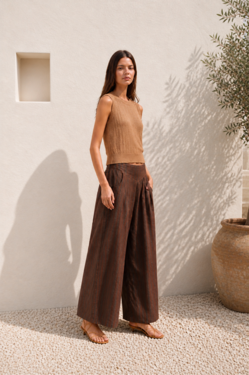 STRIPED KHAKI PANTS