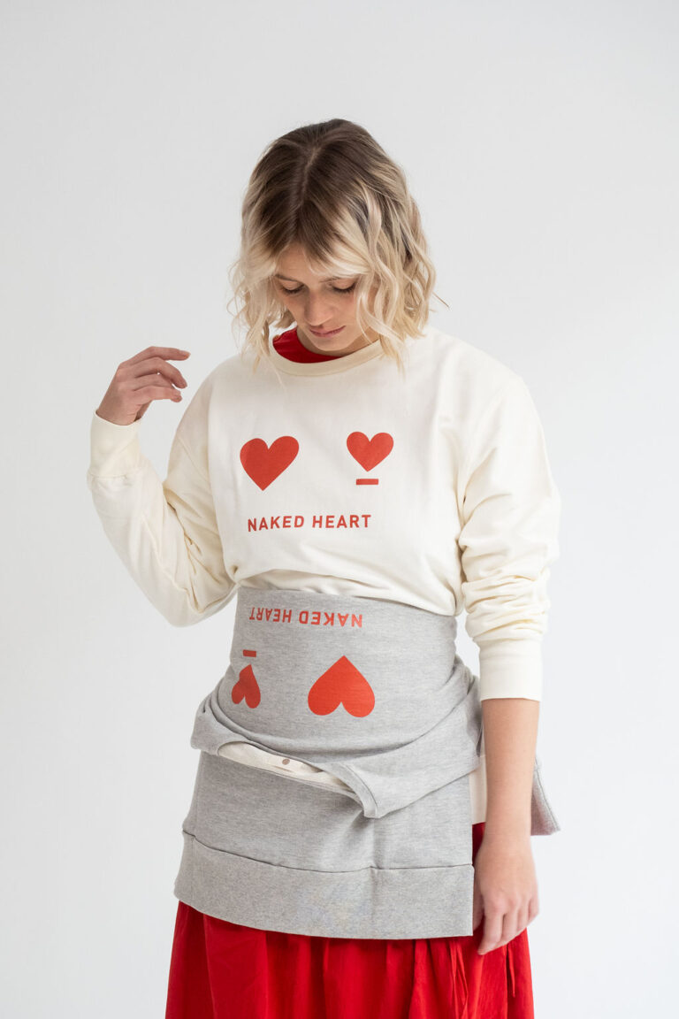 SUDADERA GRIS NAKED HEART MUJER