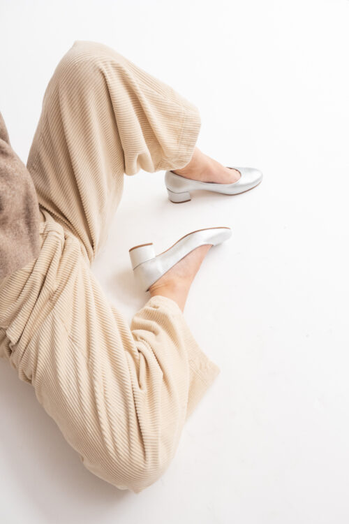 Silver Mid-Heel Shoes