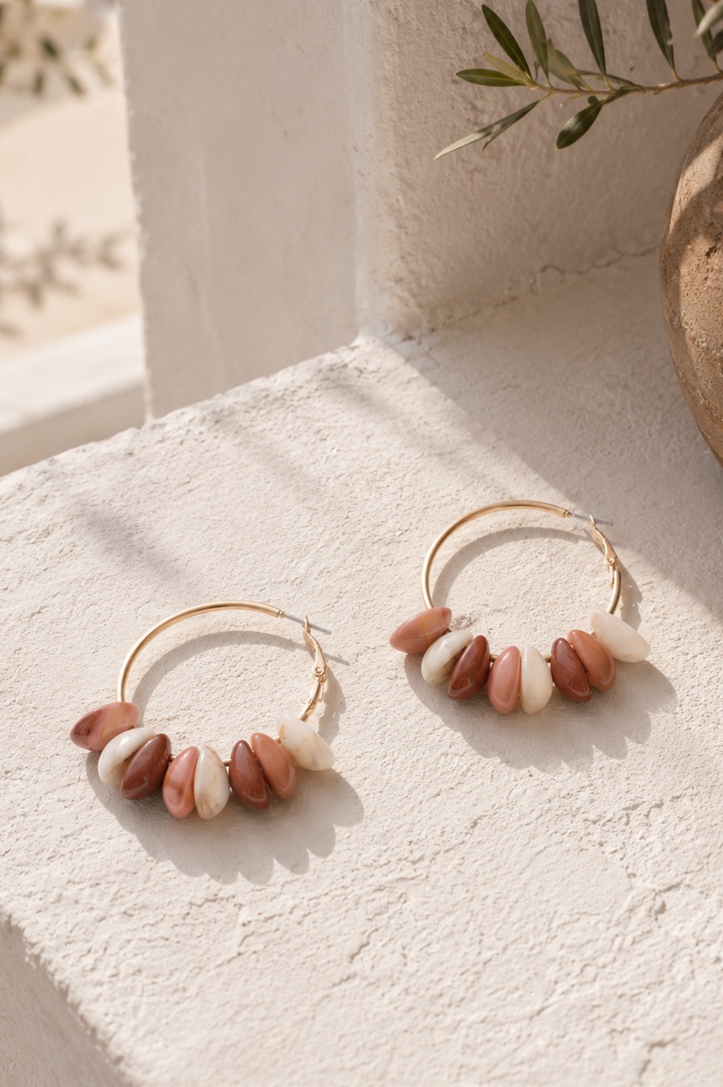 PENDIENTES CONCHAS ROSE