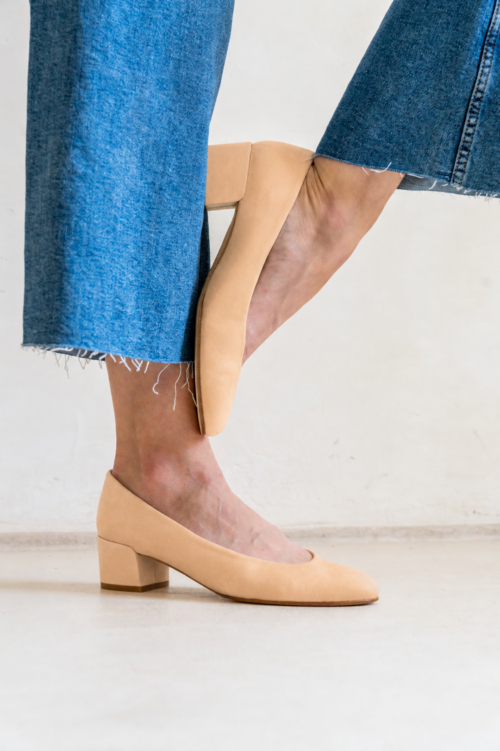 Zapatos TAcon Mujer color melocotón piel