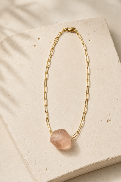 Cadena Bola Cristal rosa