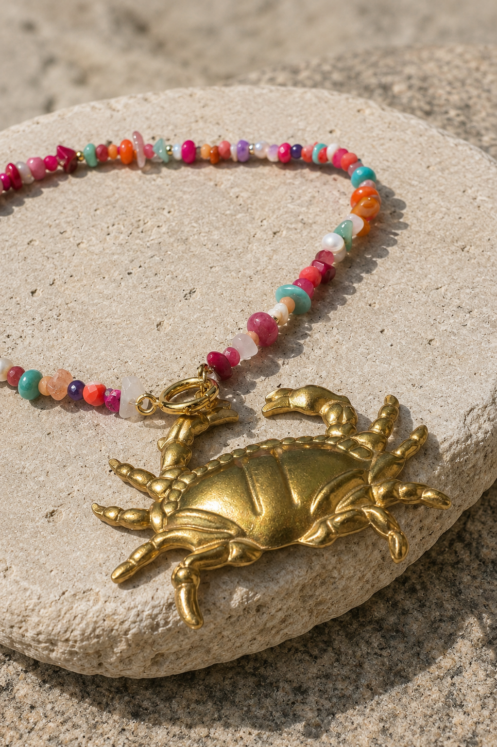 Collar Piedra Gold Crab SÚPER CHARM