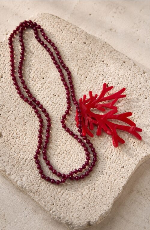 Collar Piedra BURGUNDY CORAL