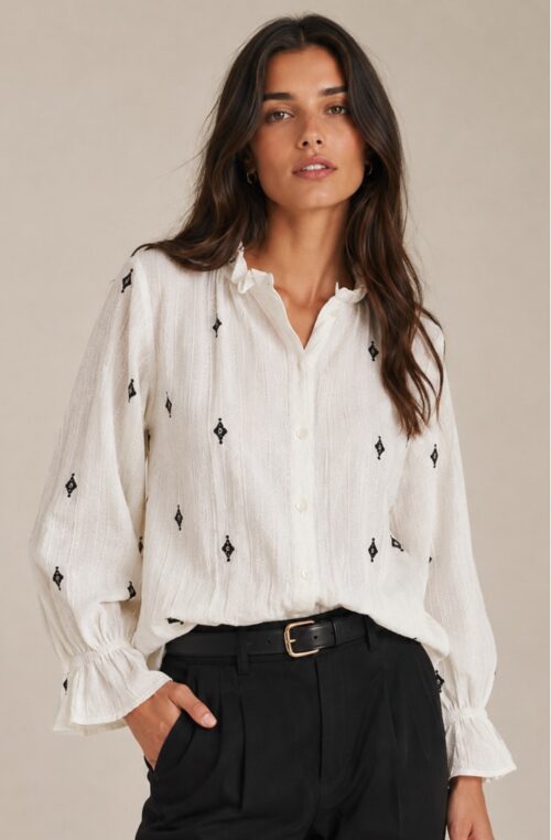 ETHNIC WHITE BLOUSE