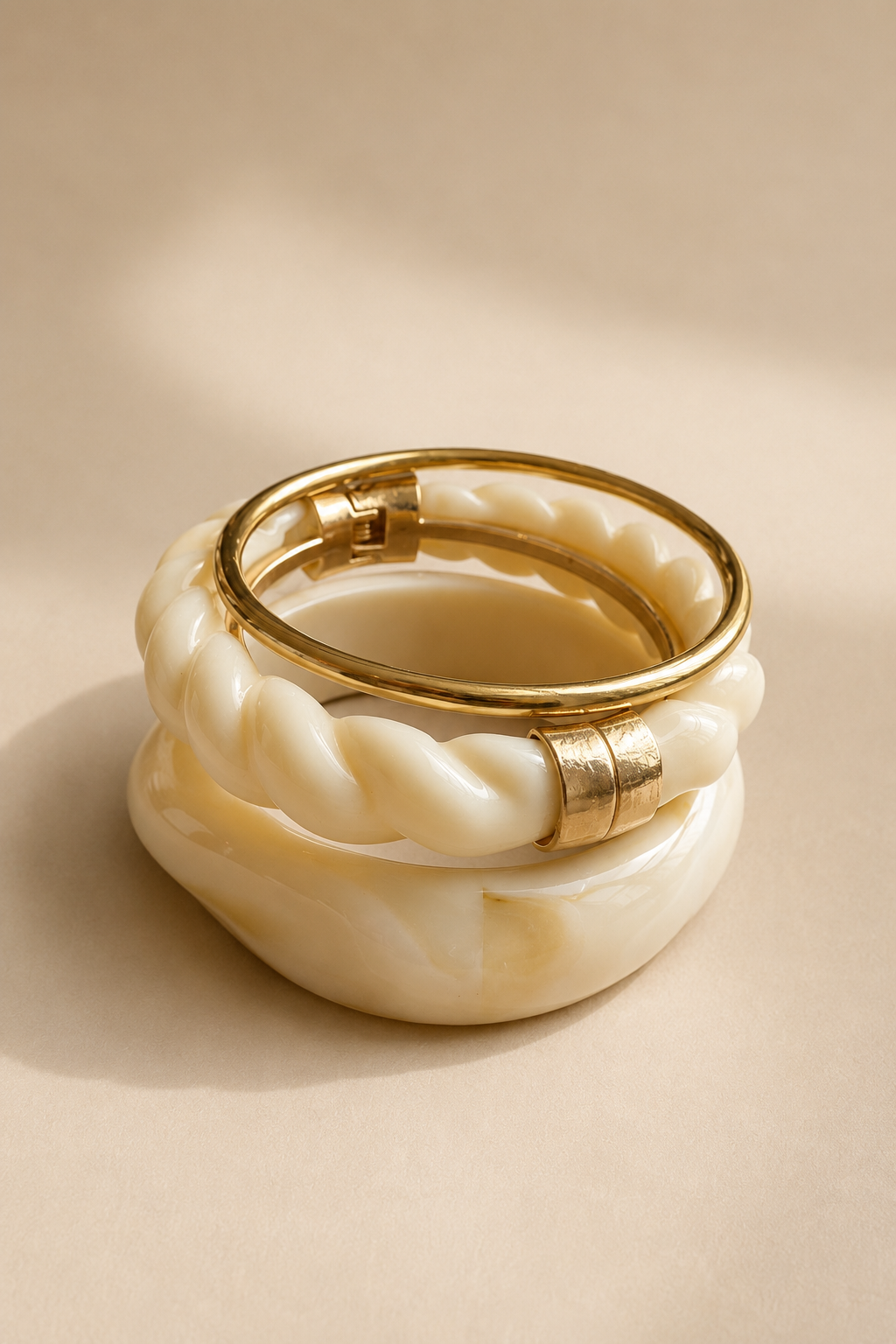 Trío pulseras cream