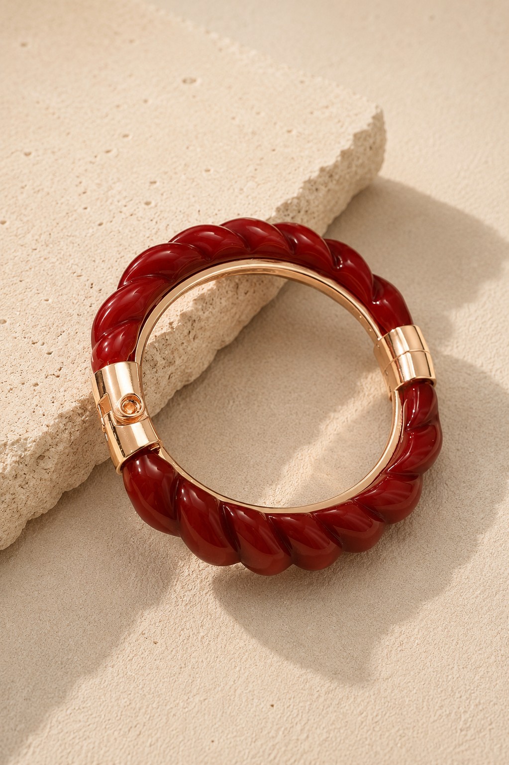 BRAZALETE TRENZADO BURDEOS