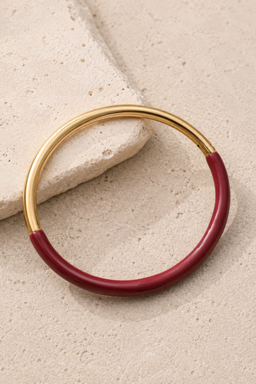Pulsera Fina Esmalte Granate
