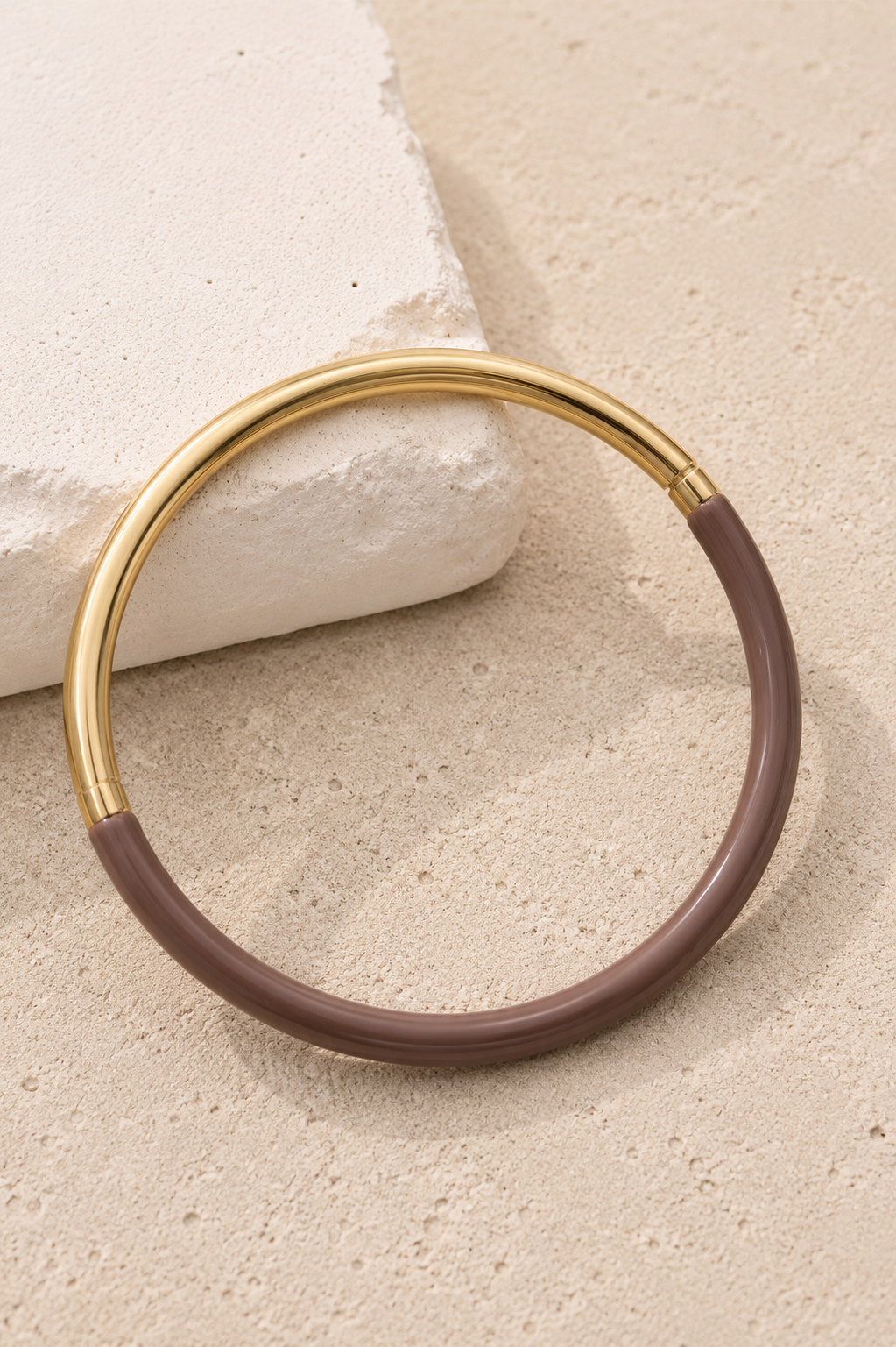 Pulsera Fina Esmalte Marrón