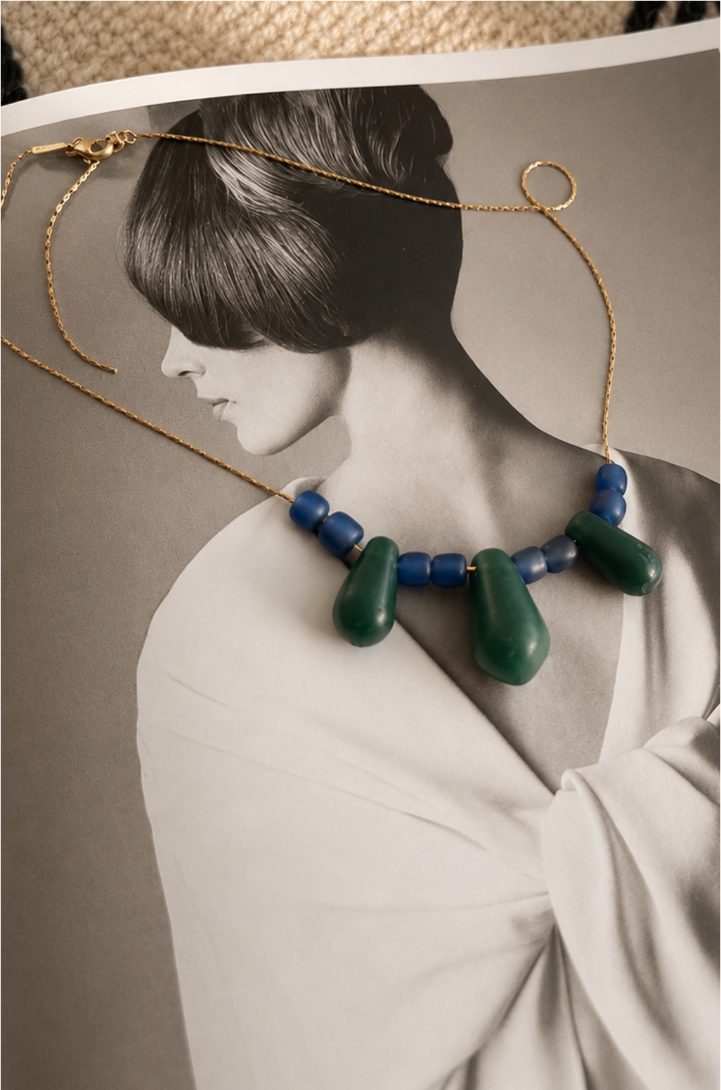 Collar Cristal ArtDeco Blue&Green