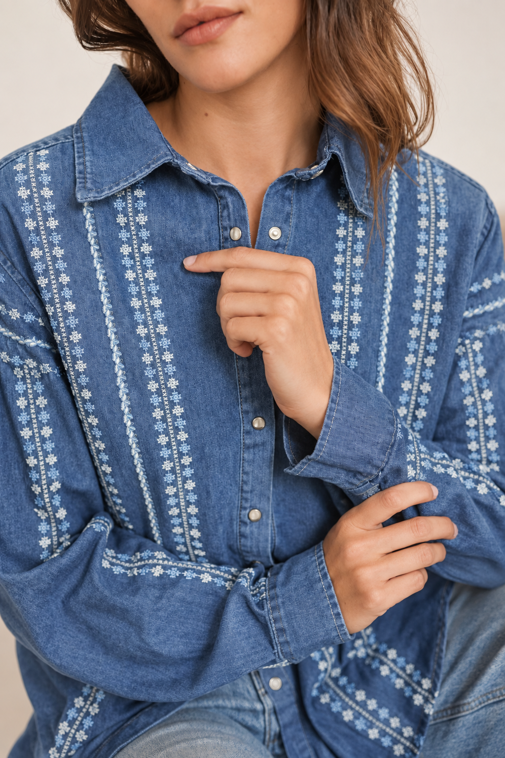 BLUSA DENIM GRECA