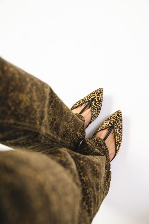 Bailarinas Leopardo T Strap Mujer