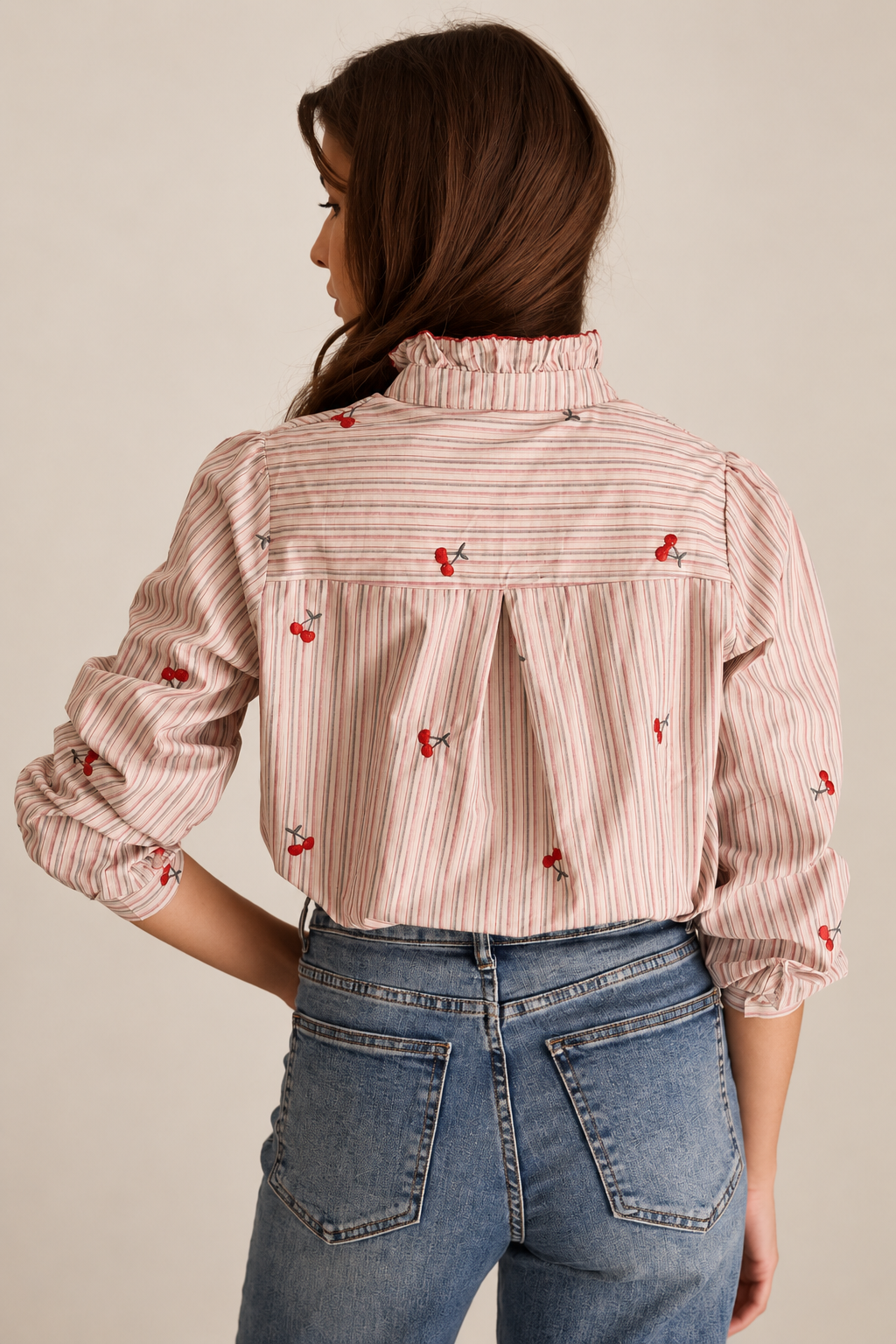 BLUSA CHERRY VOLANTE - Imagen 2