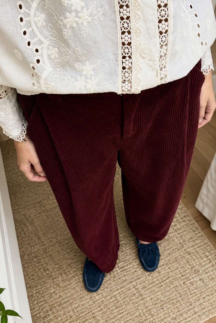 PANTALÓN PANA BURGUNDY