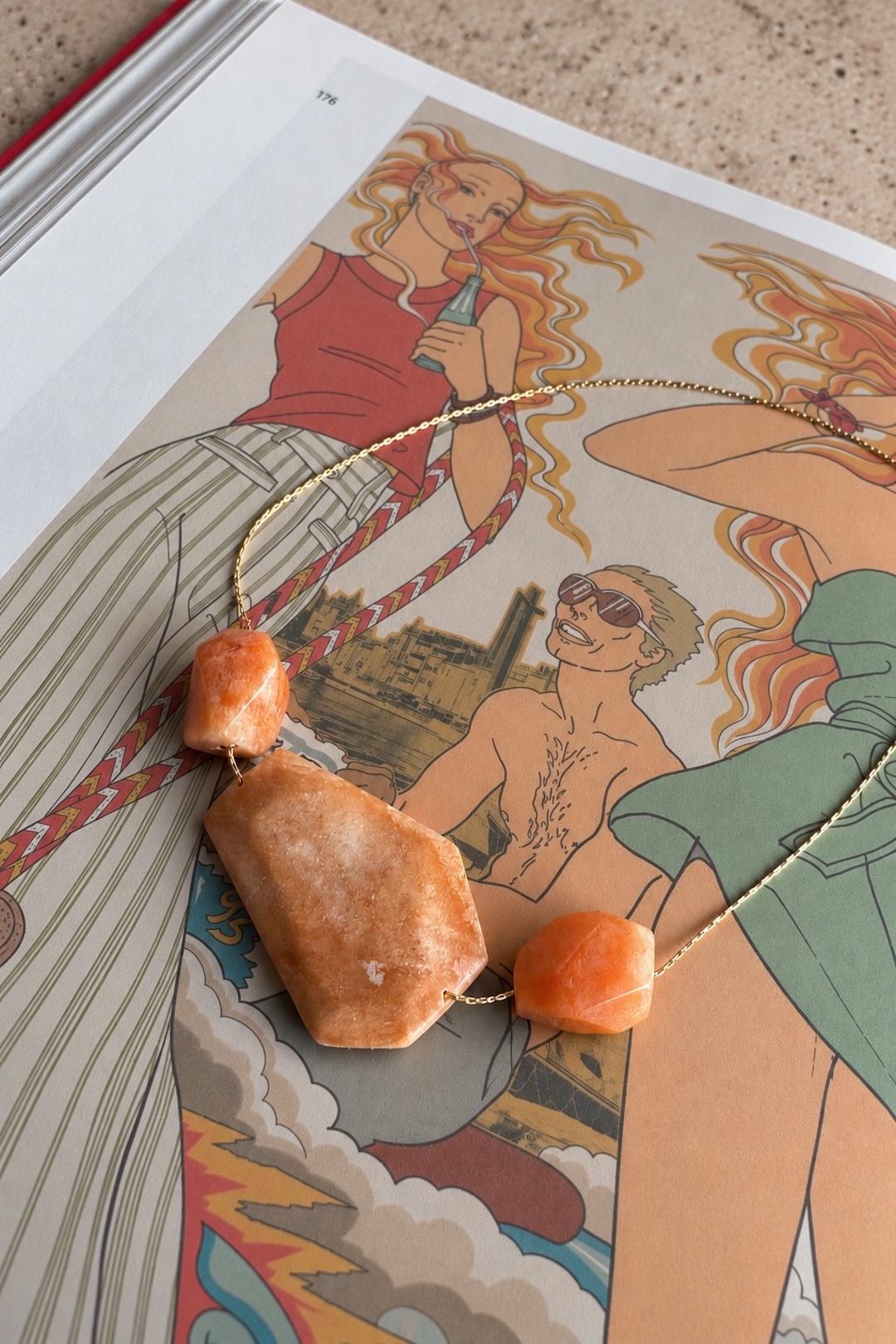 Collar Piedras Peach