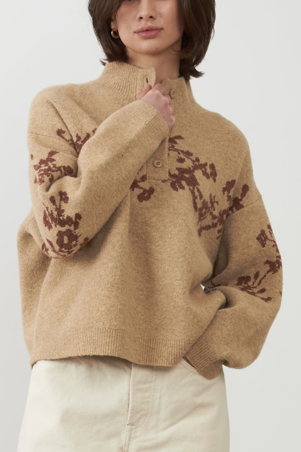 JERSEY ALPINE FLOWER BEIGE