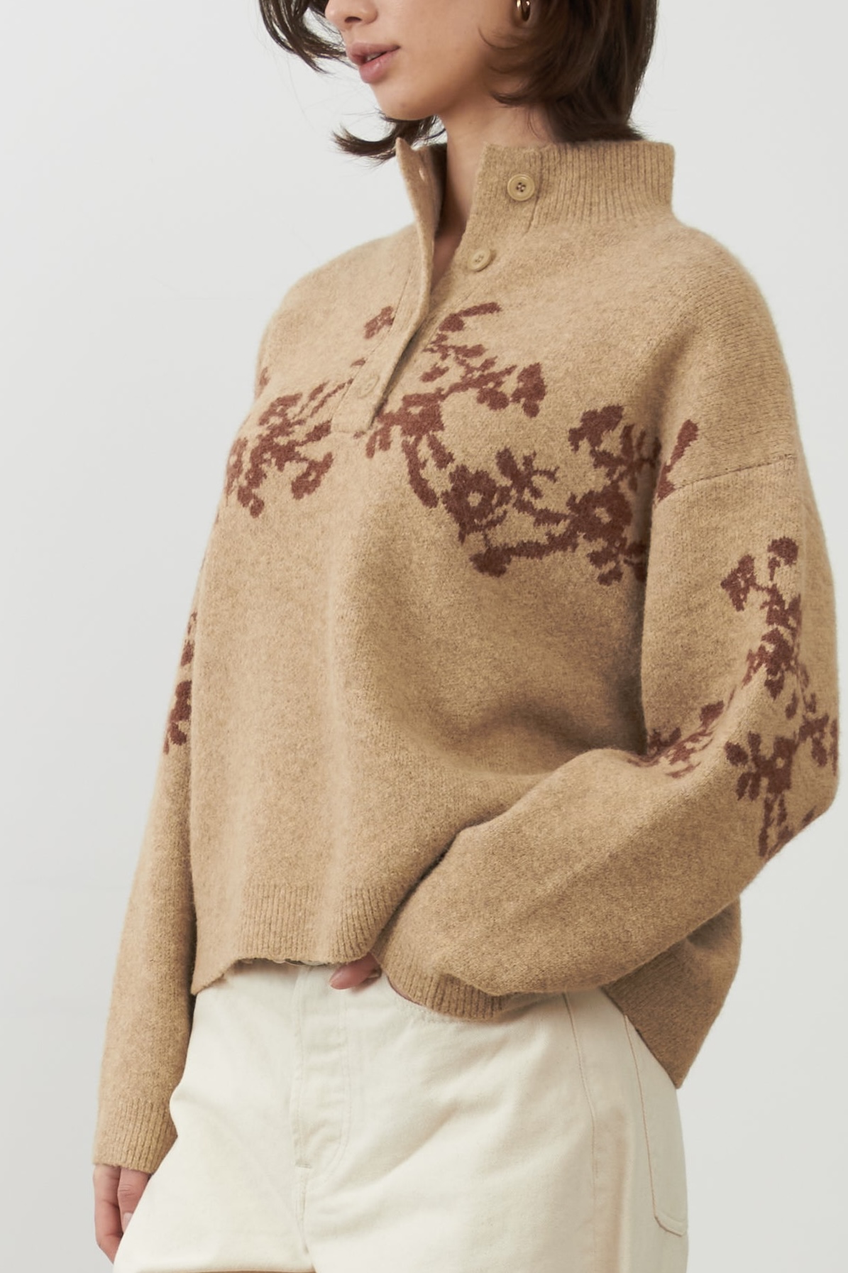 JERSEY ALPINE FLOWER BEIGE - Imagen 3