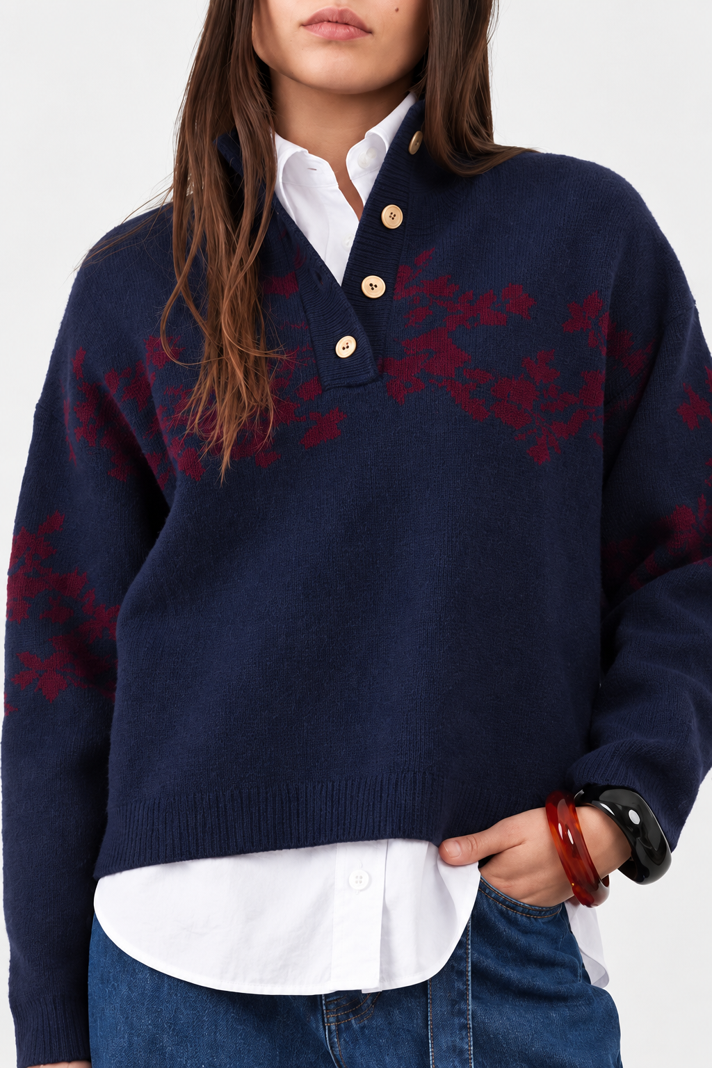 JERSEY ALPINE FLOWER NAVY