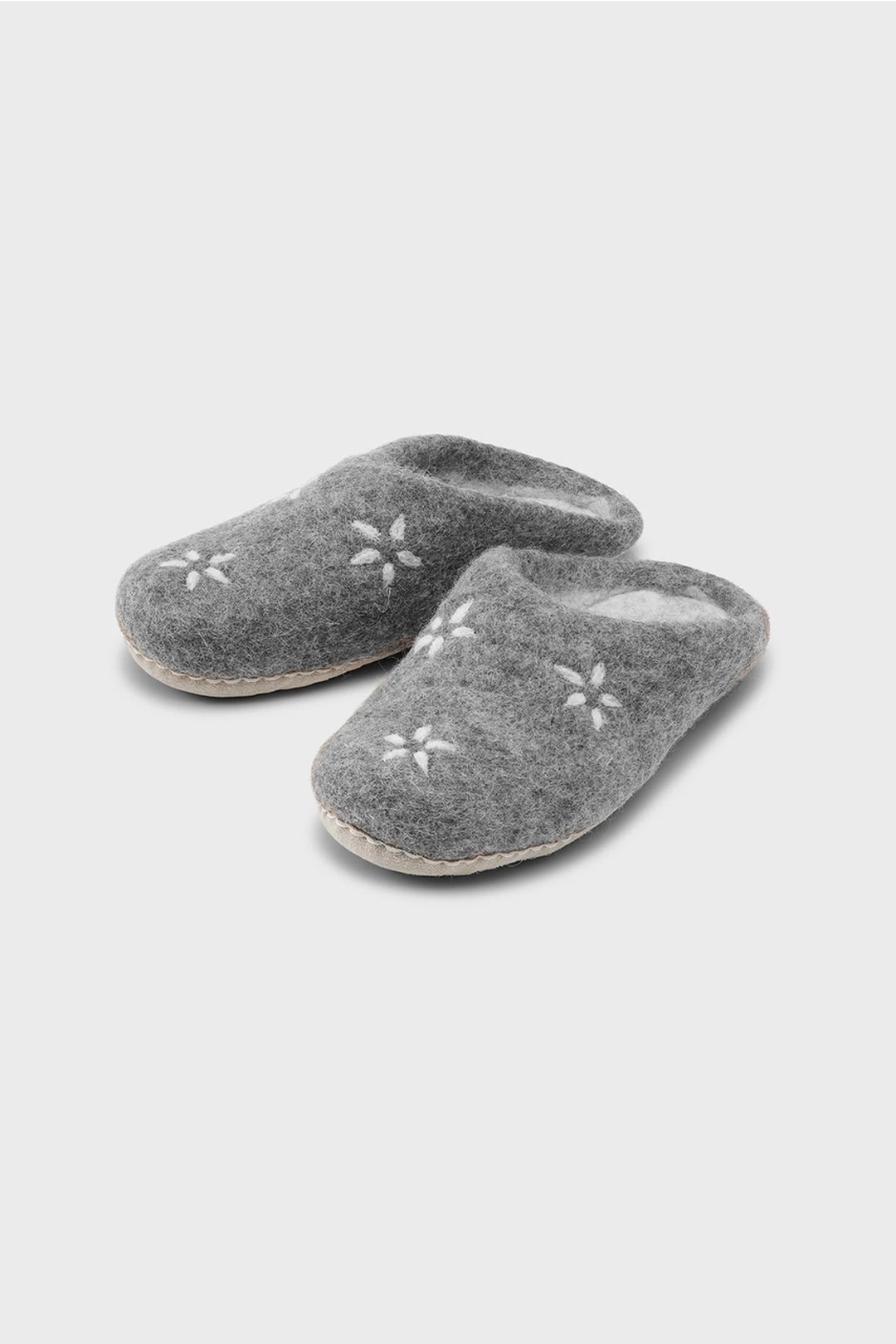 ZAPATILLA WOOL FLOWER GRIS - Imagen 2