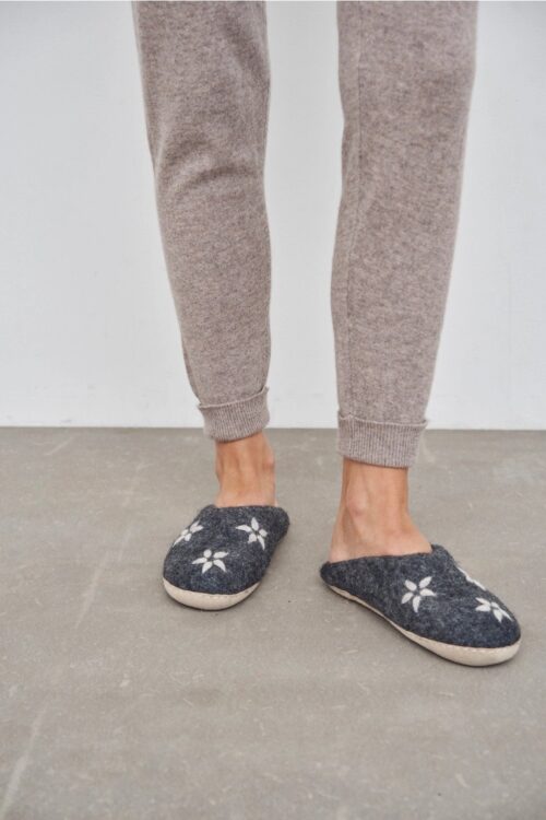 ZAPATILLA WOOL FLOWER GRIS MARENGO